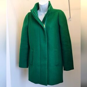 J Crew Green Wool City Coat Sz: 00